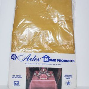 NEW - Artex Table Linen, Gold Color, Size 72 x 86
